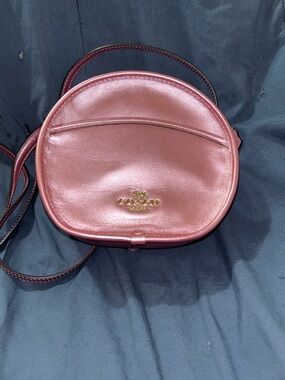 Coach Metallic Pink Canteen Crossbody Bag with Gold Logo Re-Edition